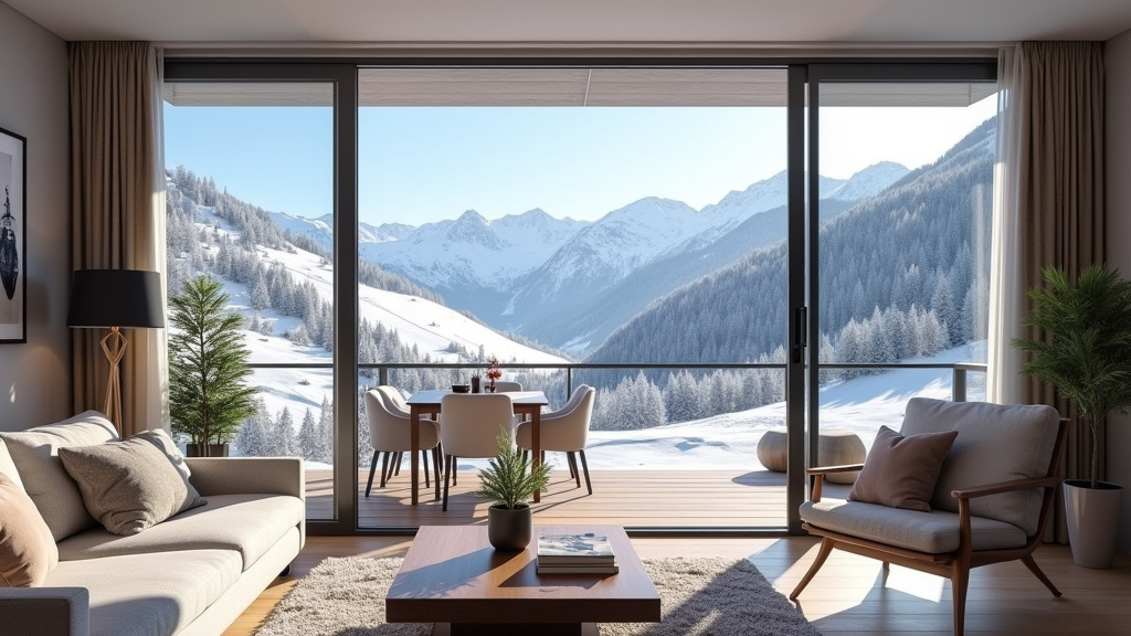 Appartement moderne à Molines-en-Queyras avec vue sur les pistes de ski