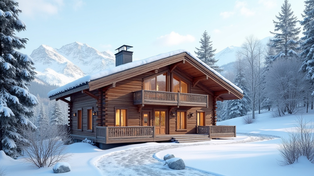 Chalet en bois traditionnel à Molines-en-Queyras entouré de montagnes