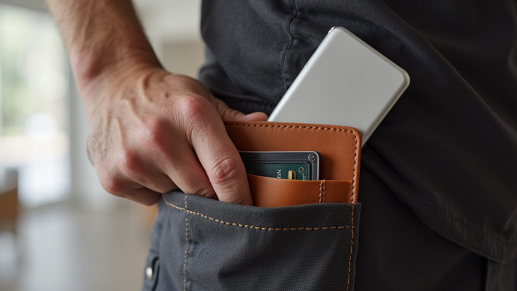 Chéquier portefeuille glissé dans la poche d