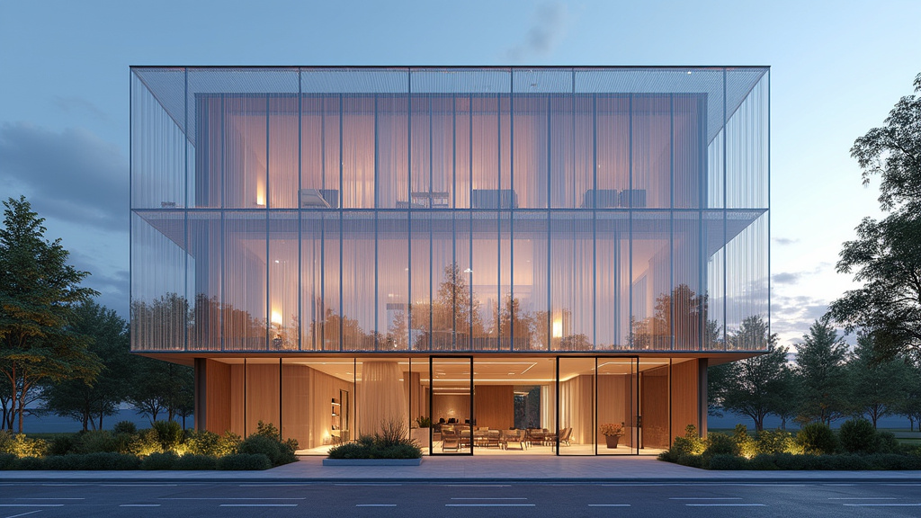 Façade en verre du One57 avec effet de cascade lumineuse