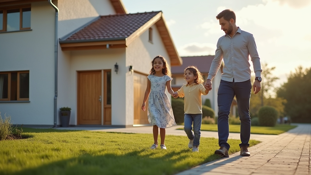 Famille visitant une maison à vendre à Hohrod sous la conduite d’un agent immobilier