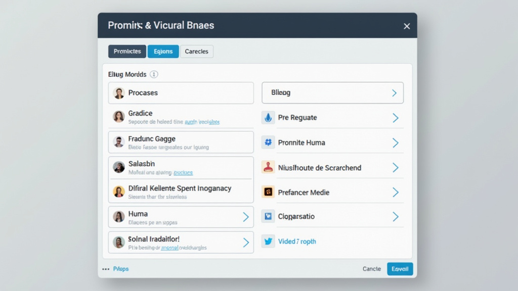 Interface des paramètres de l