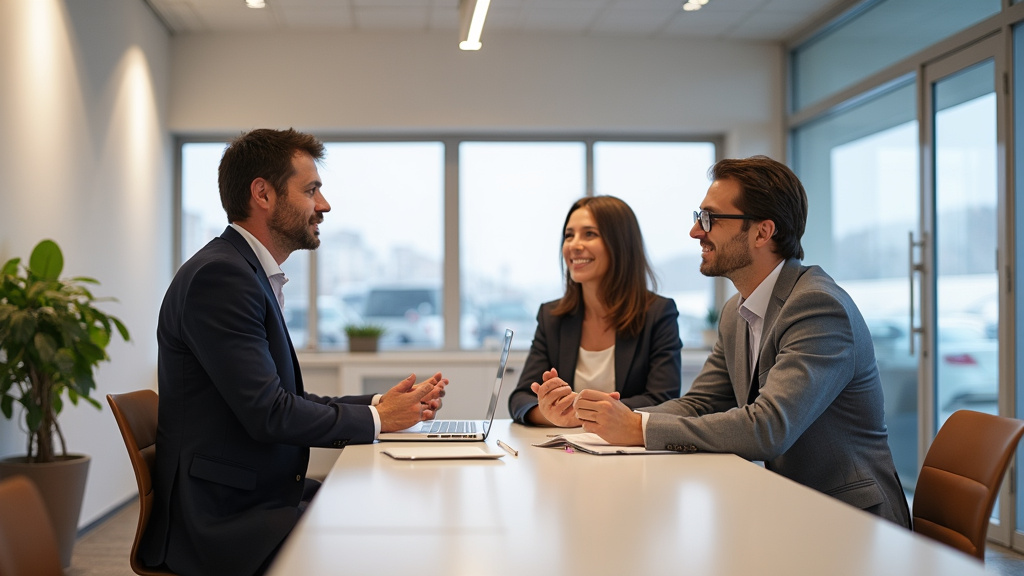 Intérieur d’une agence Crédit Mutuel à Grenoble avec conseiller et client en discussion