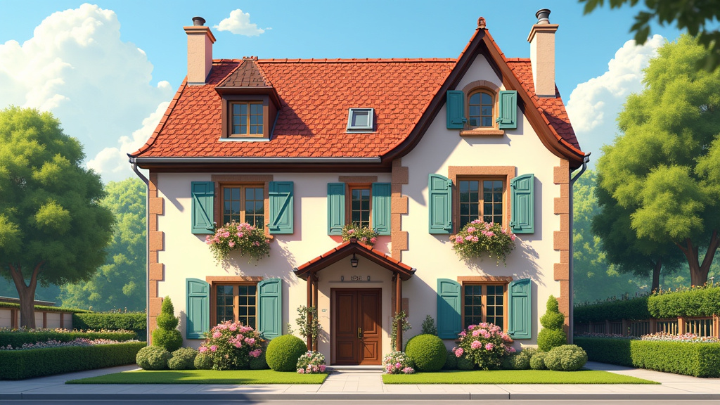 Maison alsacienne typique à Hohrod avec colombages et fleurs aux fenêtres