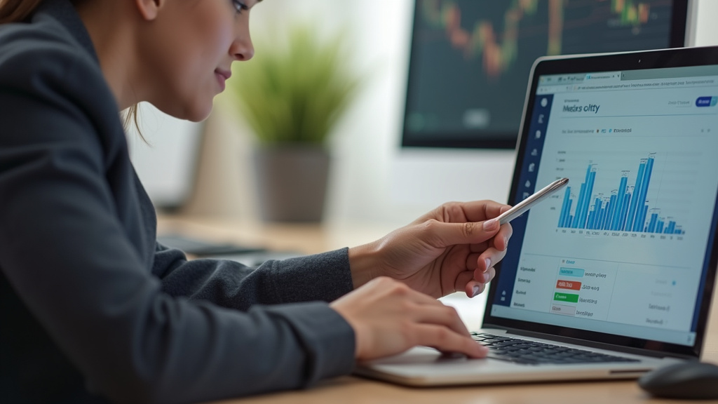 Personne utilisant un simulateur de crédit à la consommation sur ordinateur