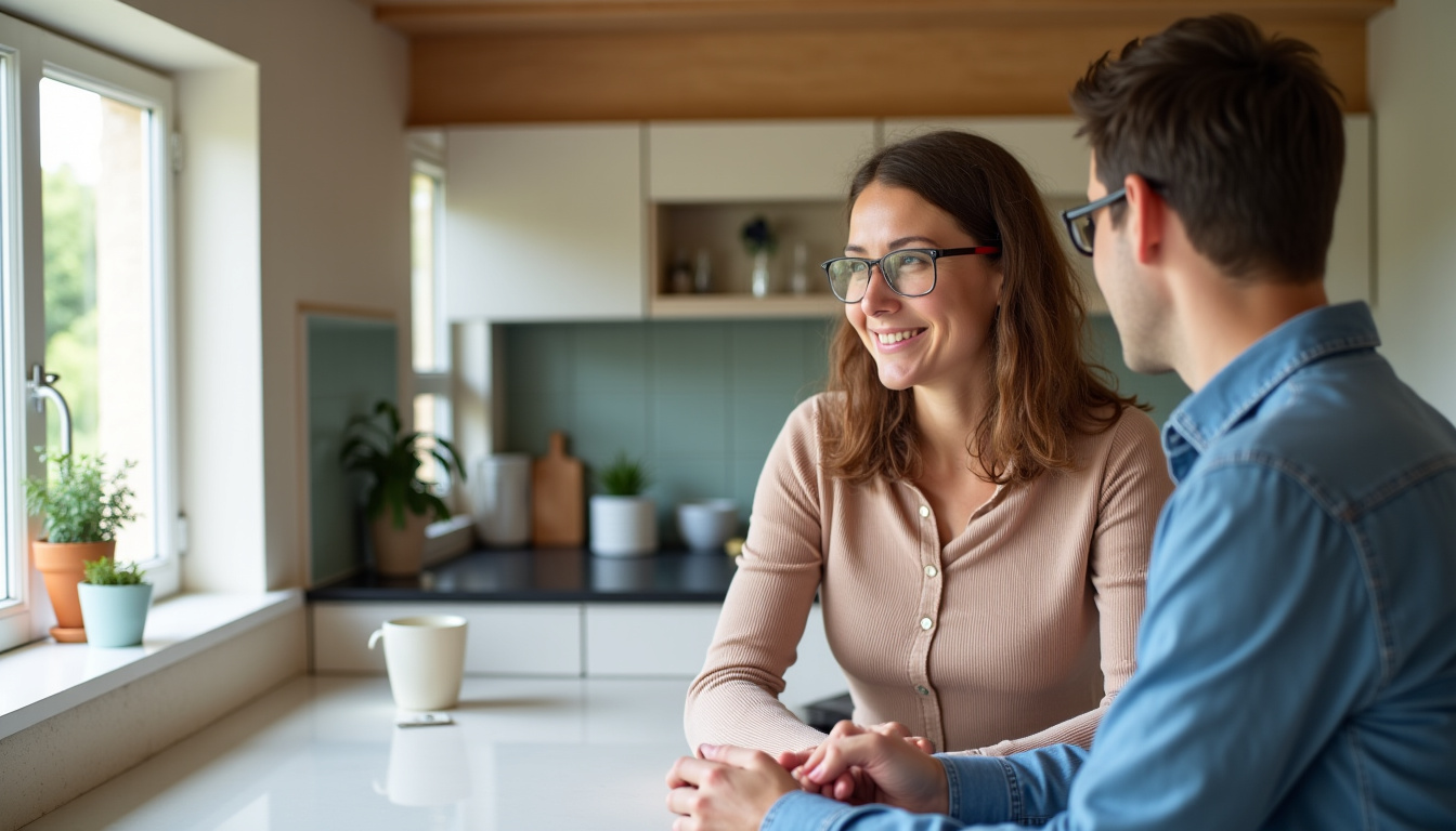 Couple visitant une maison en campagne lors d