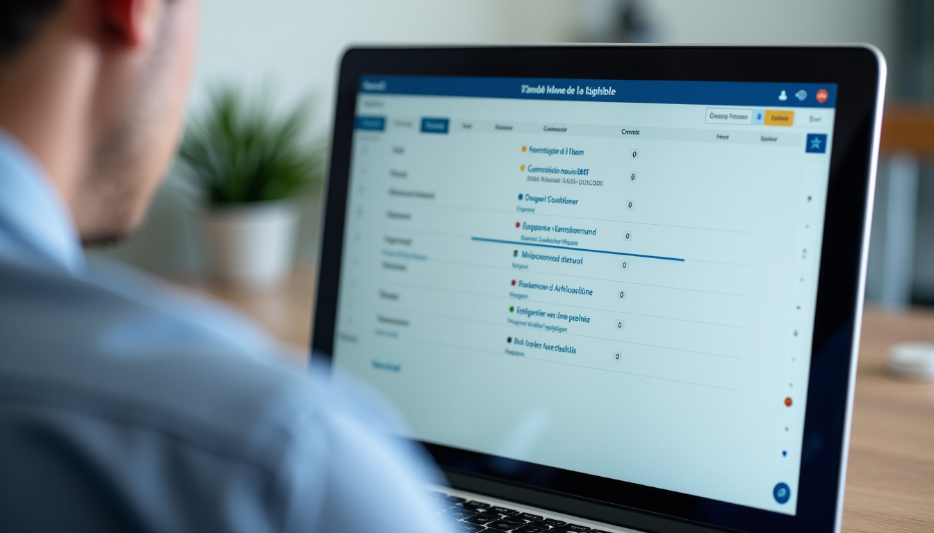 Interface d’un courtier en ligne montrant la sélection d’ETF éligibles au PEA en 2026