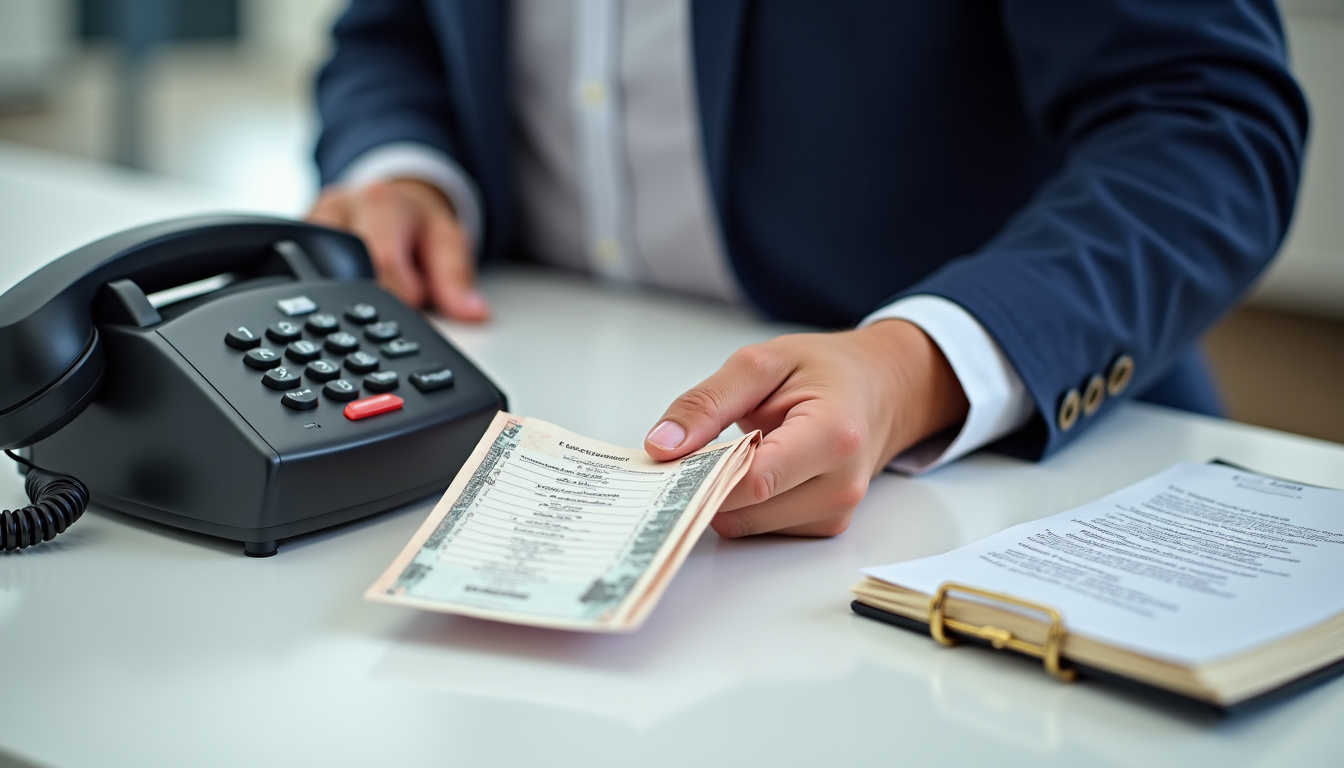 Personne tenant un téléphone avec une liste de notes à la main, prête à appeler La Banque Postale