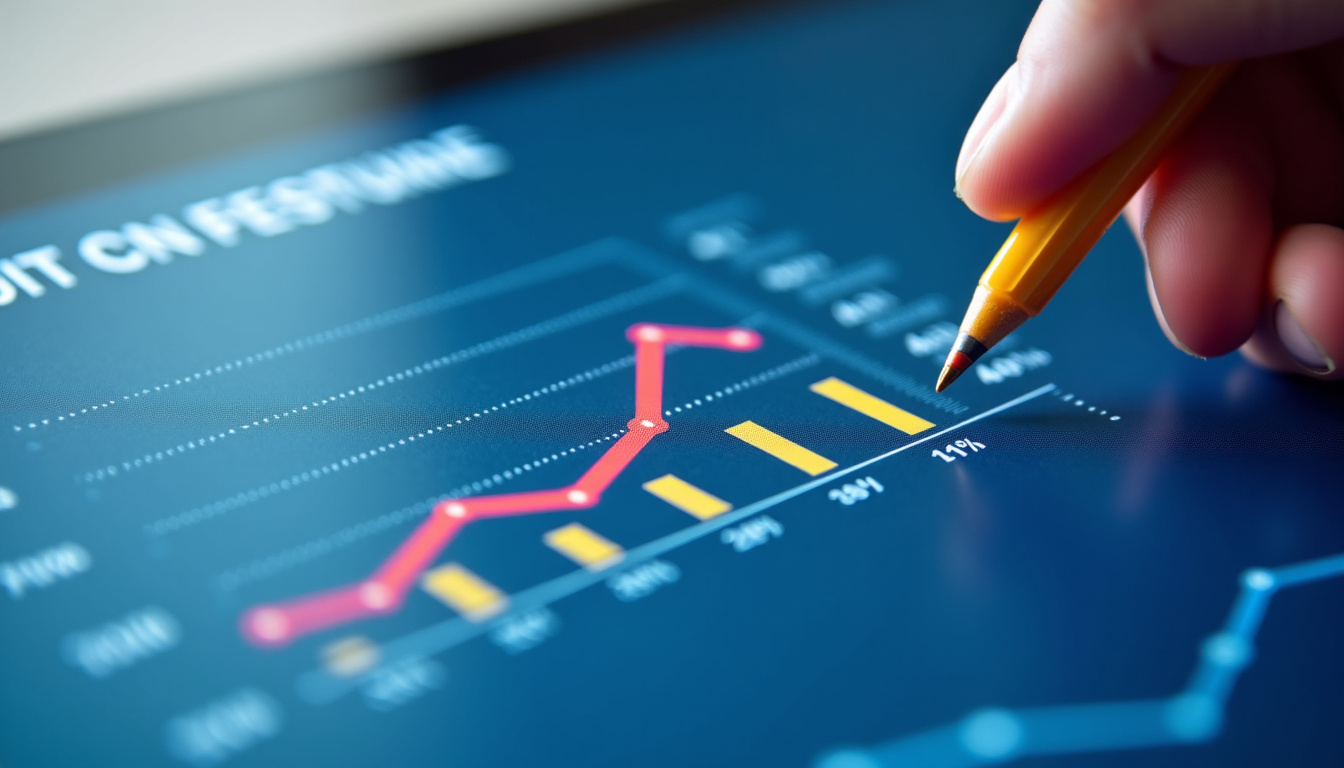 Tableau de bord numérique affichant des indicateurs de performance pour la gestion du crédit en Europe