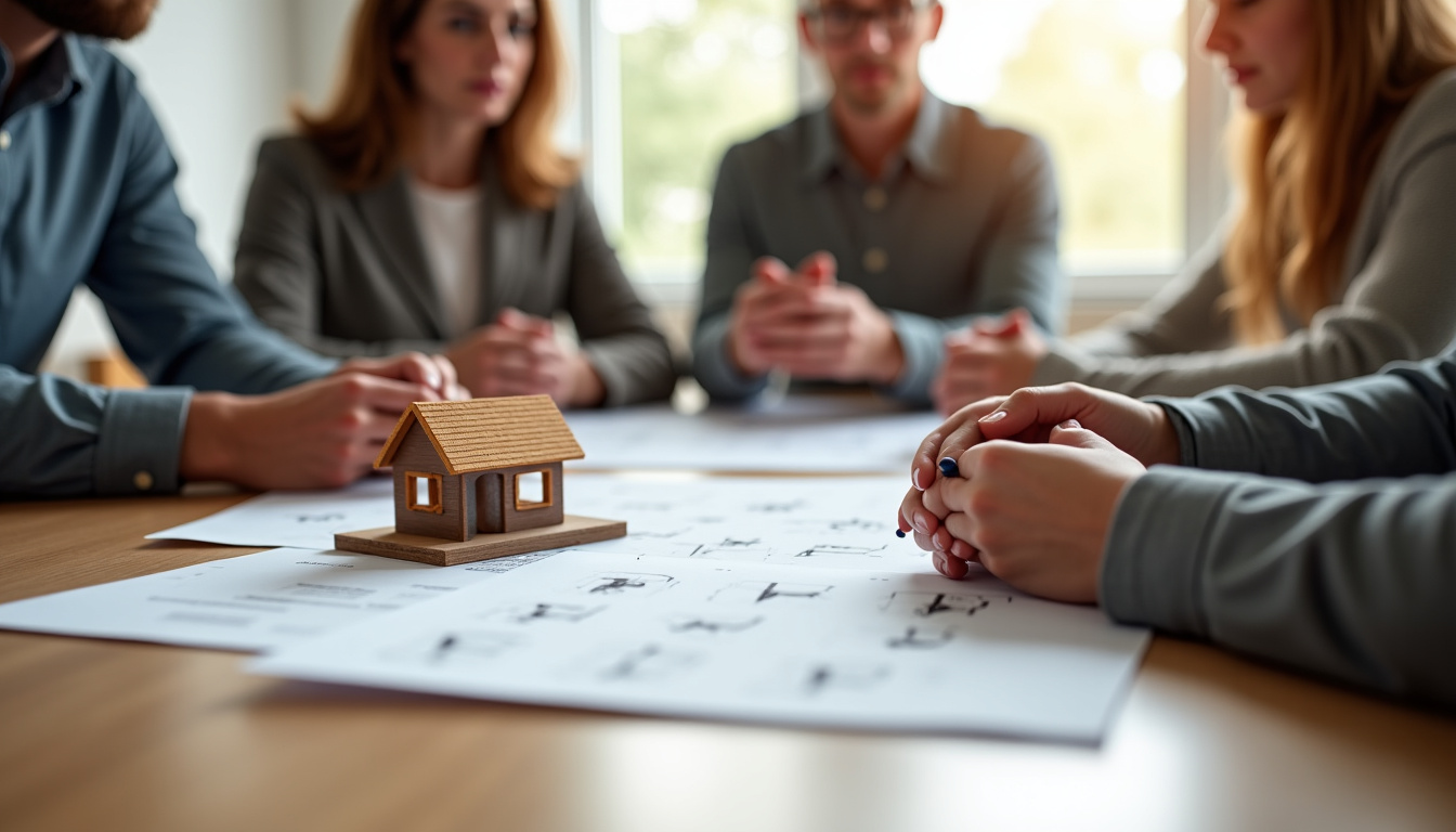 Famille discutant avec un notaire autour d