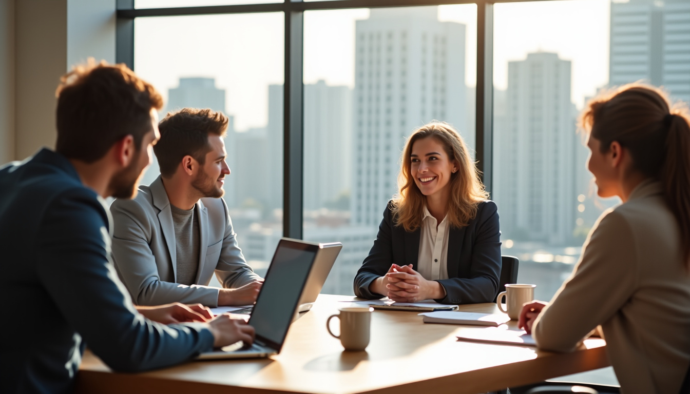 Réunion de travail entre Sandra et des fondateurs de startups