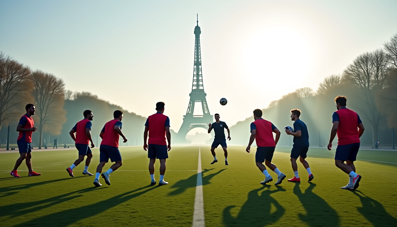 Entraînement du Paris Saint-Germain en vue de la Ligue des champions 2026