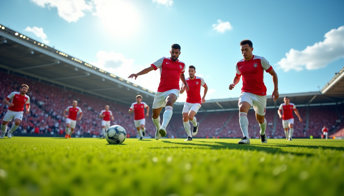 Équipe de football en action lors d