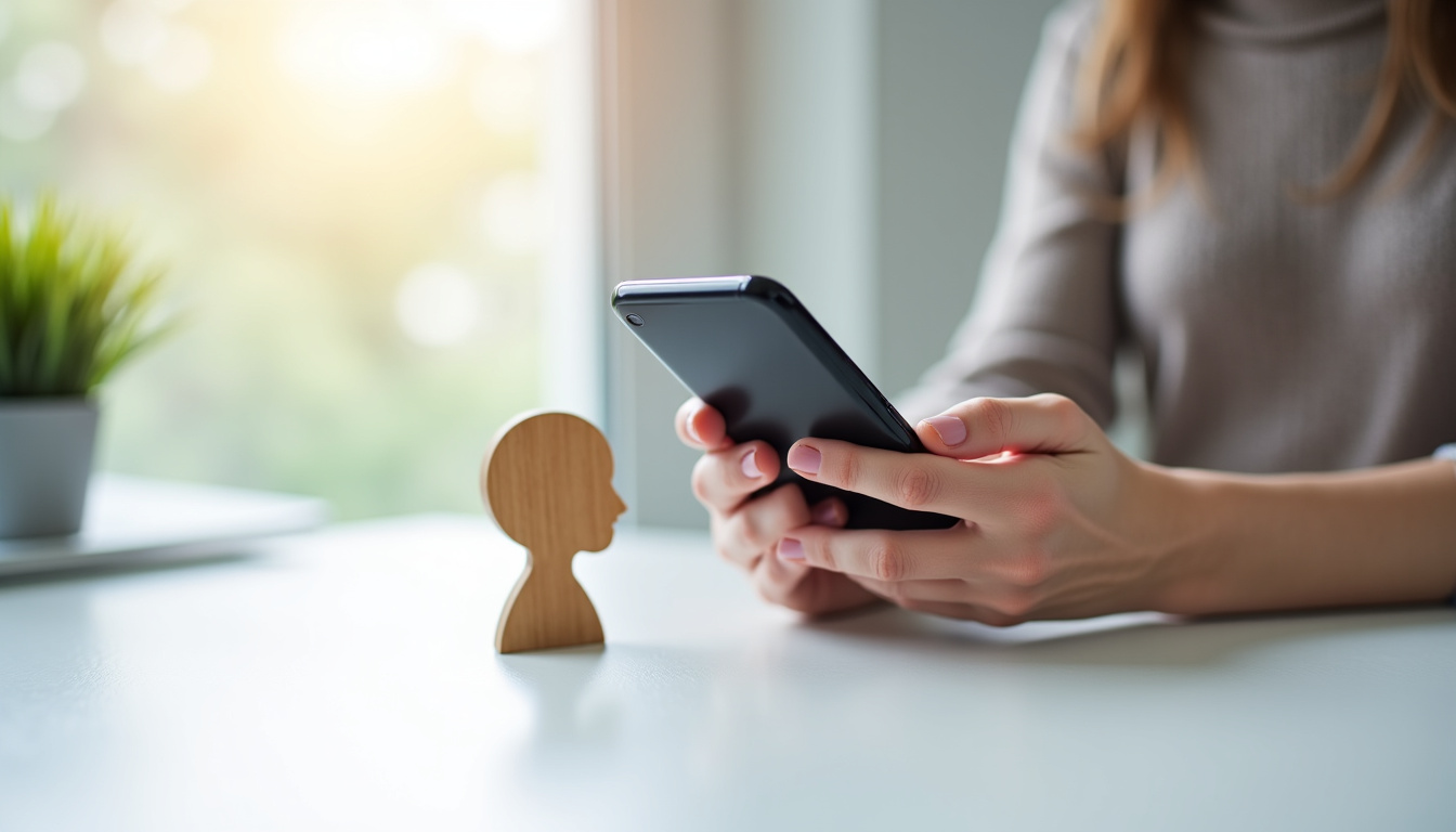 Personne utilisant son téléphone pour appeler le service client Sofinco