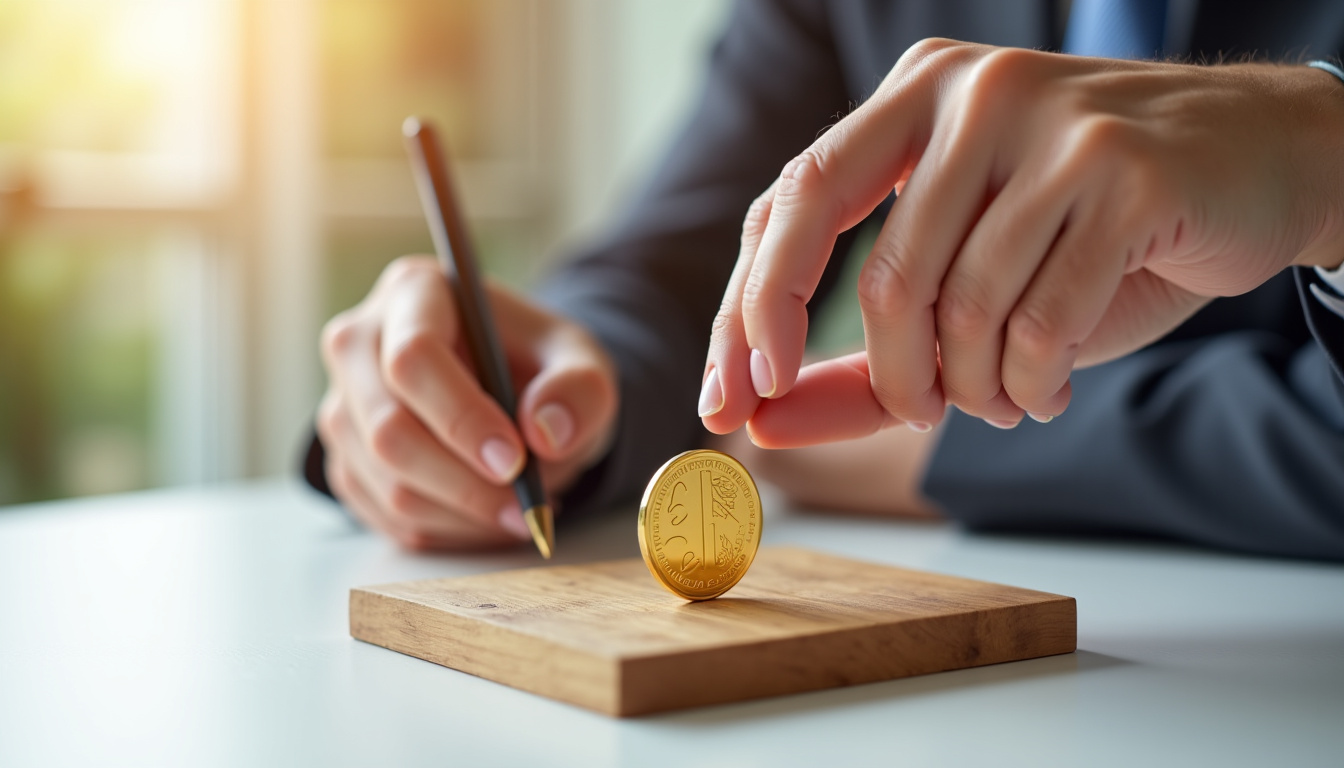 Un vendeur remet une pièce d