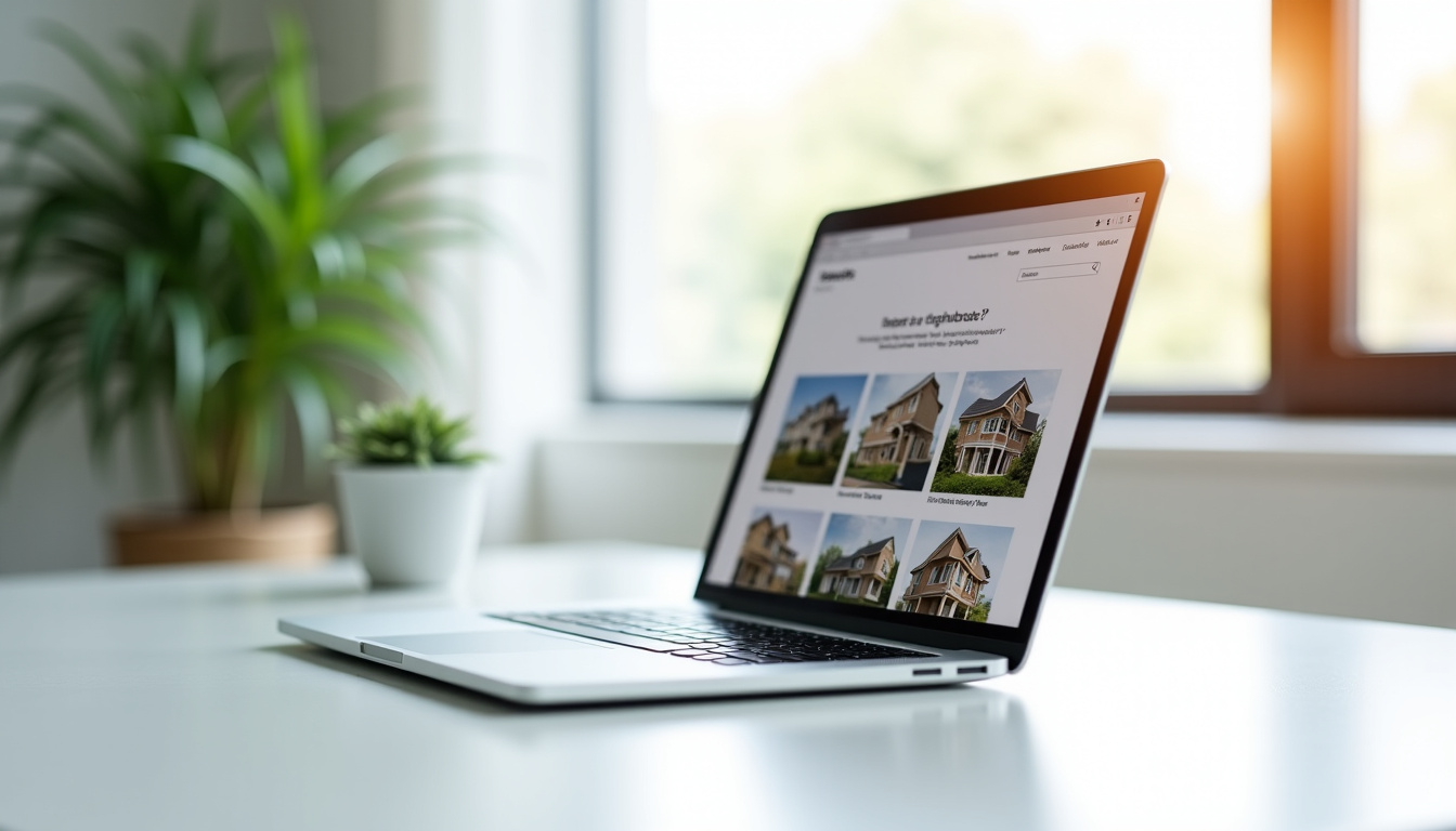 Utilisateur consultant des annonces immobilières sur Bien Ici Immobilier depuis un ordinateur portable