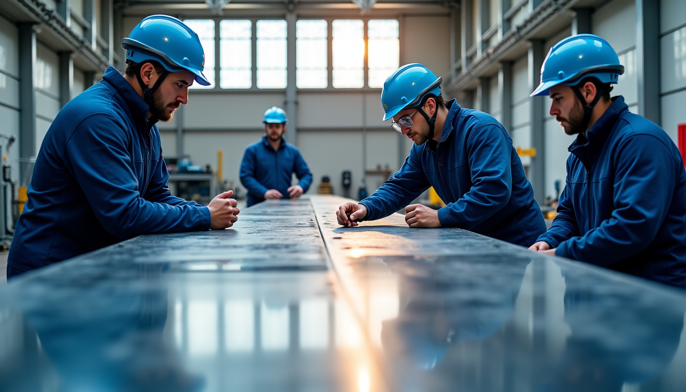 Équipe technique travaillant sur un IMOCA pendant les phases de préparation du Vendée Globe