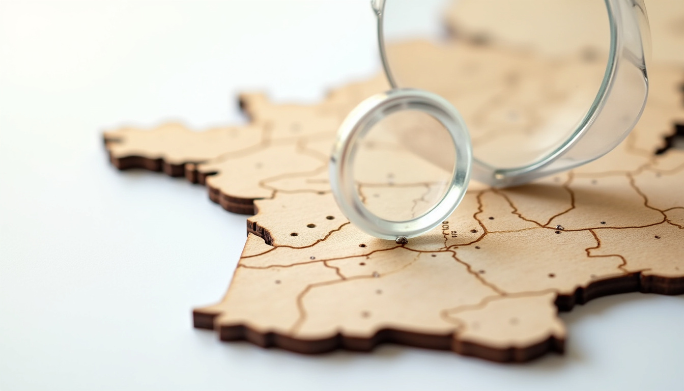 Interface de recherche des données DVF par commune sur une carte interactive