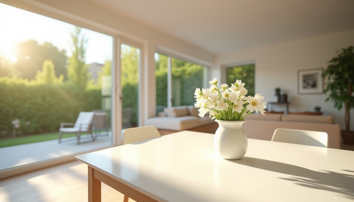 Intérieur d’un appartement lumineux à Breteuil, style contemporain avec vue sur jardin