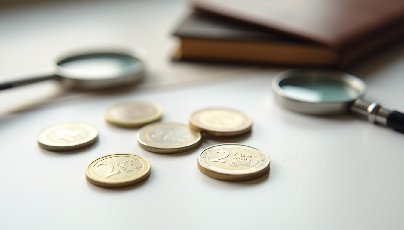 Album de collection de pièces de 2 euros rares organisé par pays et millésime