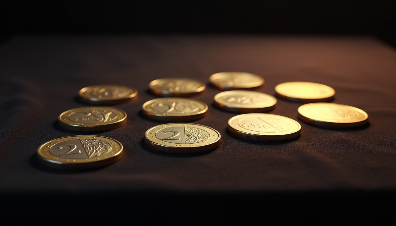 Ensemble de pièces de 2 euros commémoratives de différents pays européens disposées sur un fond sombre