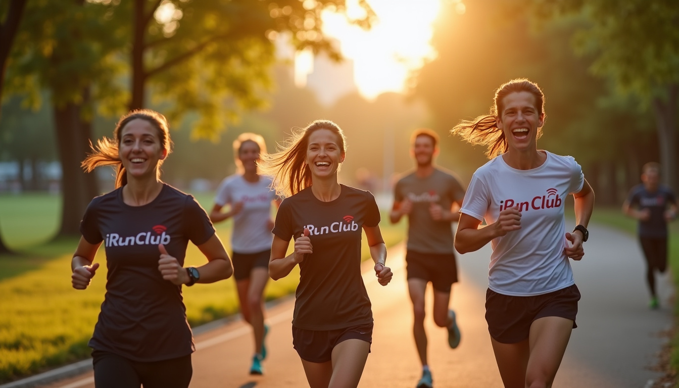 Groupe de coureurs participant à un événement du i-Run Club