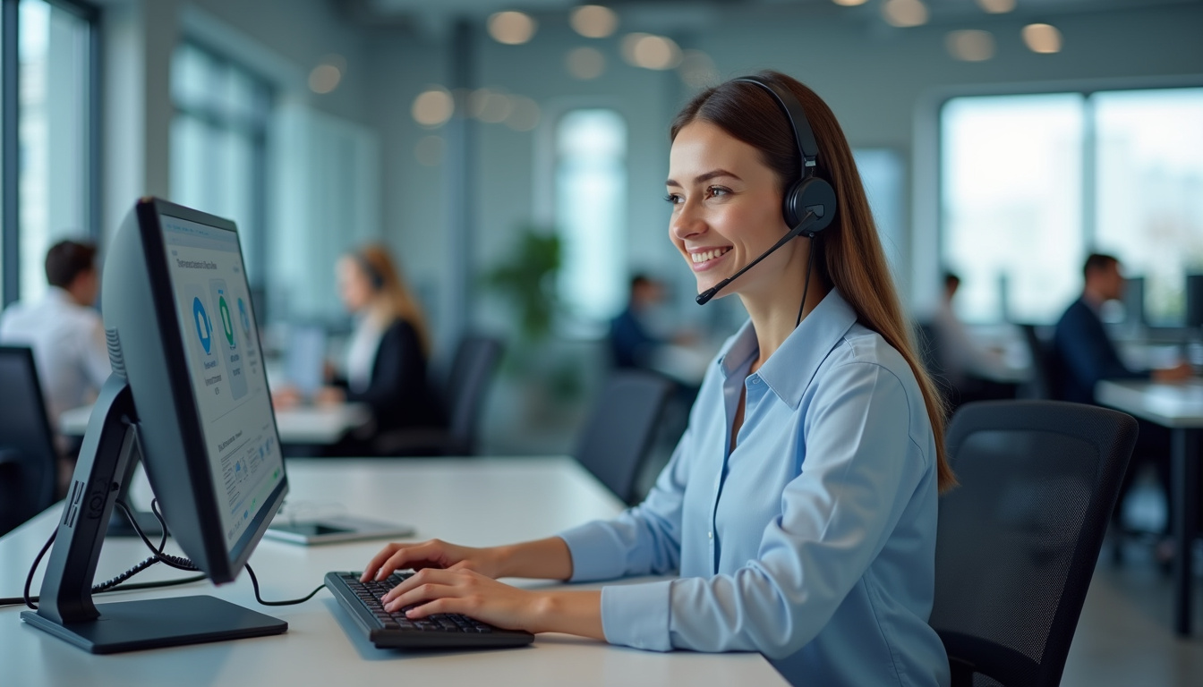 Conseiller téléphonique en train de répondre à un appel Cetelem