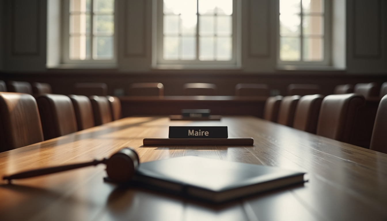 Réunion du conseil municipal avec le maire présidant la séance